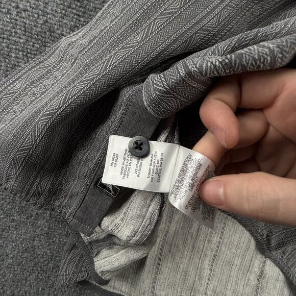 Tommy Bahama 2XL Tiki Gray Silk Button Up Shirt Short Sleeve Hawaii Adult Men - Picture 14 of 15